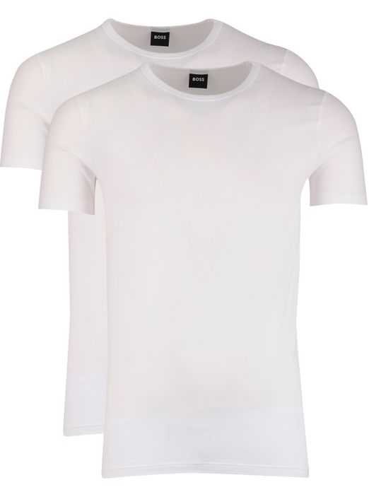 Boss black t-shirts effen wit katoen 2 pack