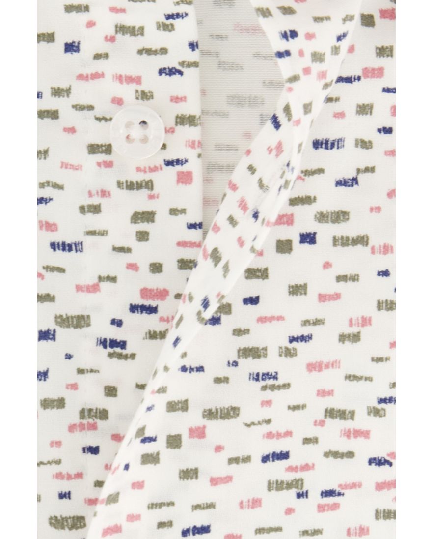 Ledub overhemd normale fit donkerblauw geprint wide spread boord