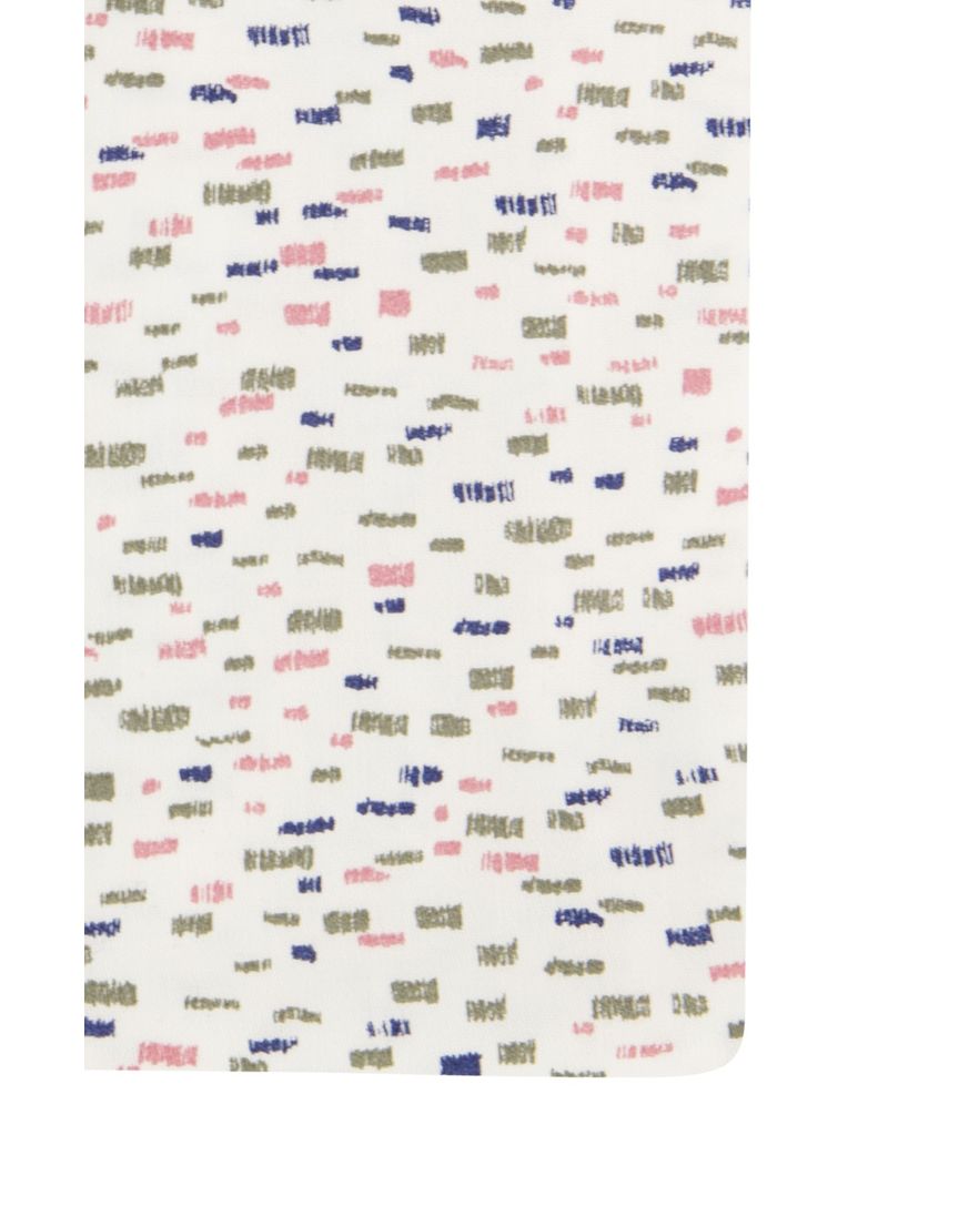 Ledub overhemd normale fit donkerblauw geprint wide spread boord