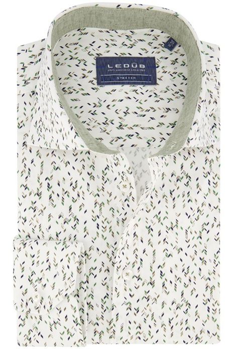 Ledub overhemd mouwlengte 7 normale fit groen