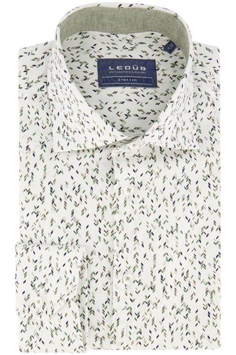 Ledub overhemd mouwlengte 7 normale fit groen