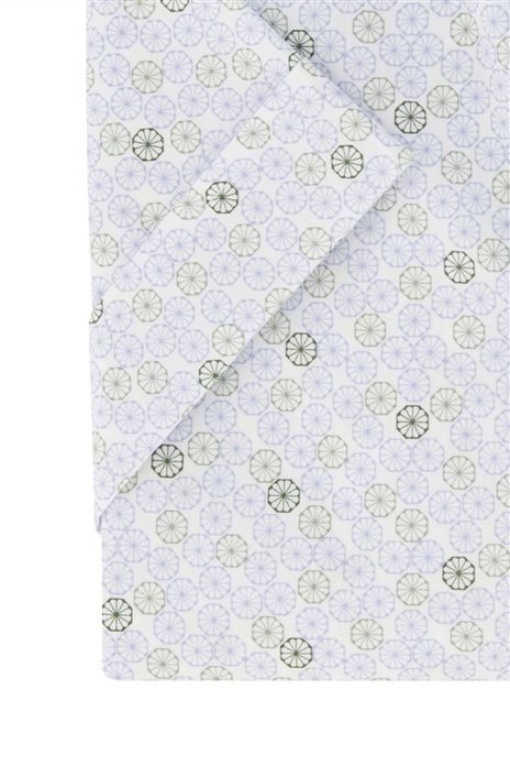 Ledub overhemd korte mouw normale fit groen geprint