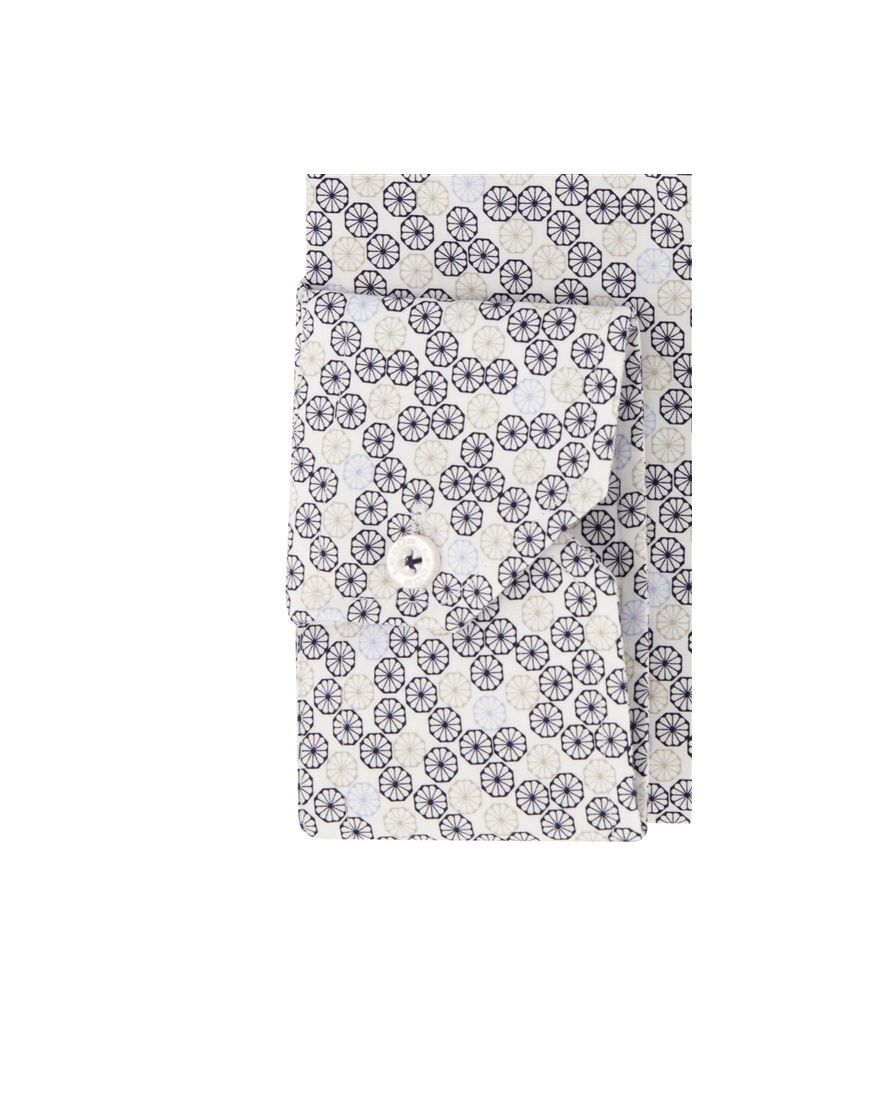 Ledub business overhemd normale fit blauw geprint katoen