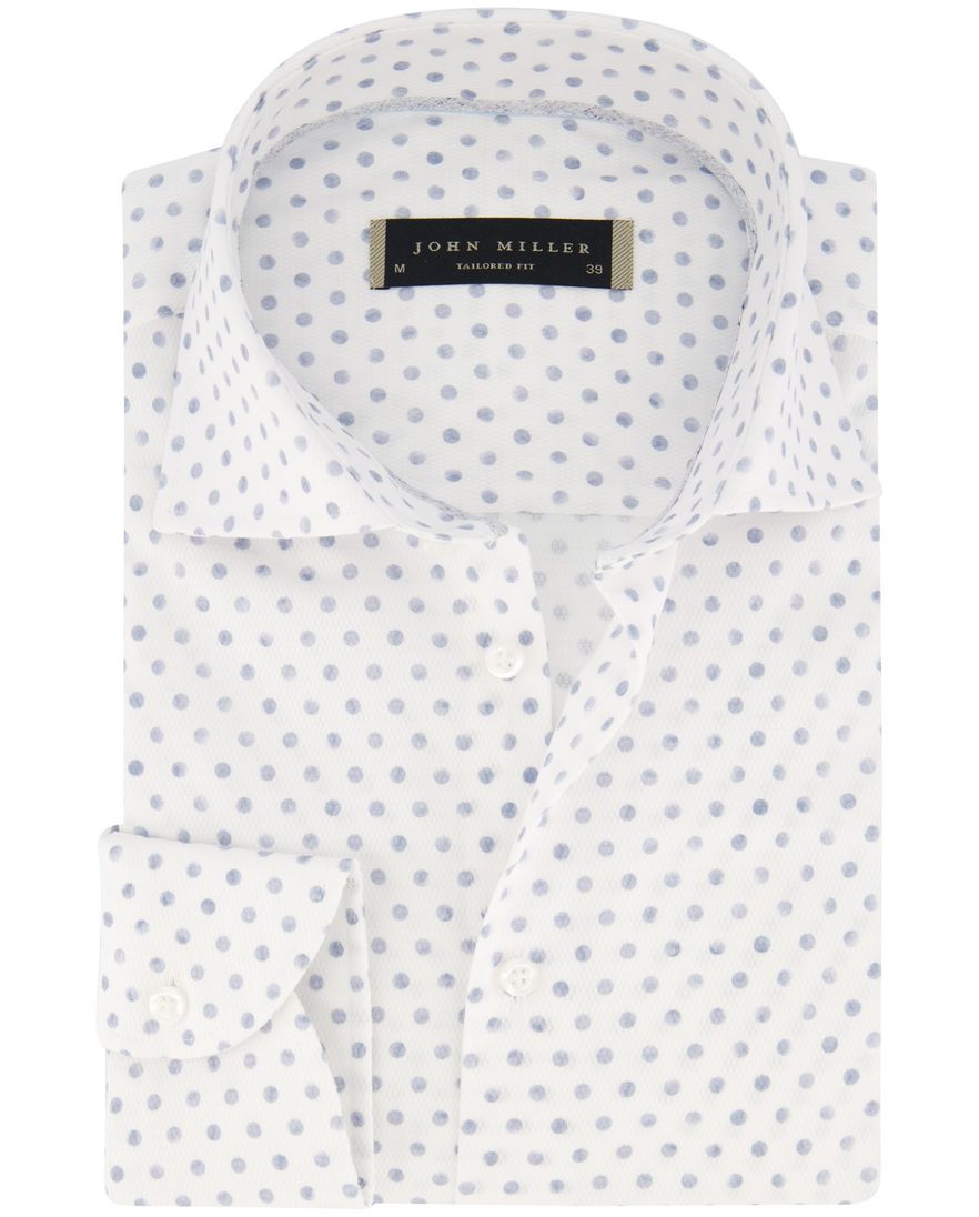John Miller overhemd wit geprint katoen