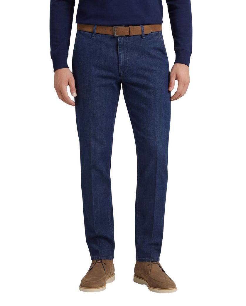 M.E.N.S. katoenen madison u blauw spijker chino