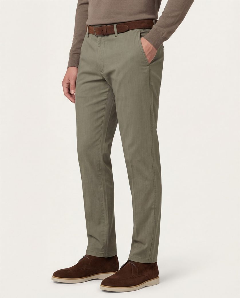 M.E.N.S. chino katoen lichtbruin madison u