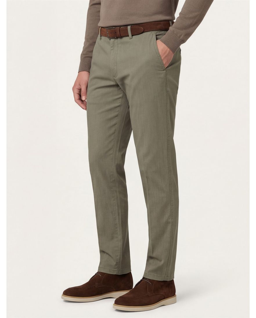 M.E.N.S. chino madison u katoen lichtbruin