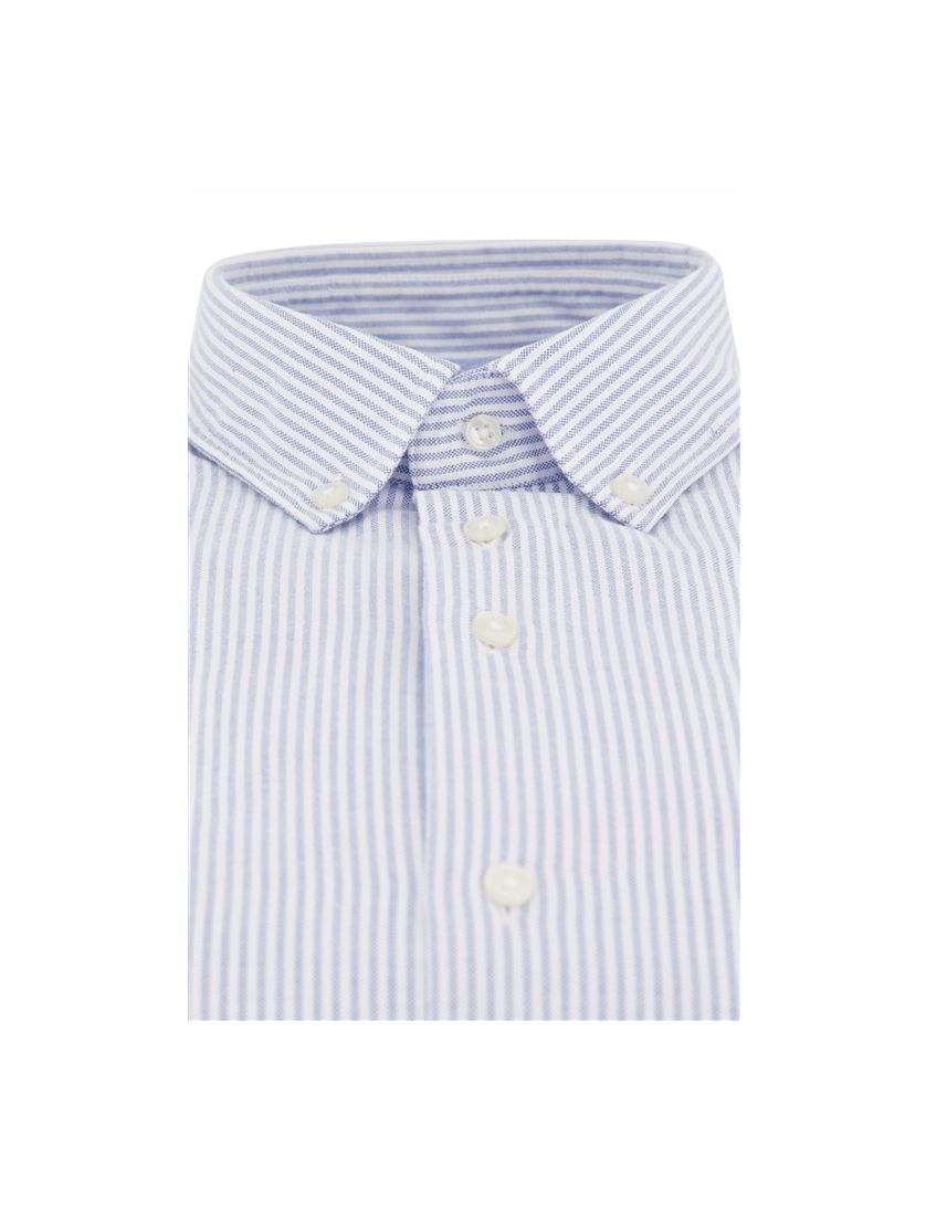 Portofino casual overhemd wijde fit blauw wit streep katoen