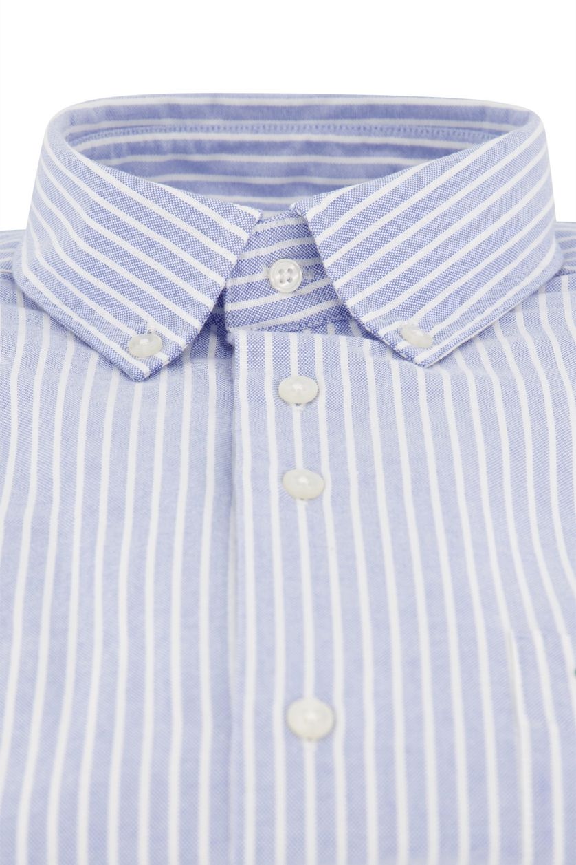 Portofino casual overhemd wijde fit lichtblauw wit gestreept