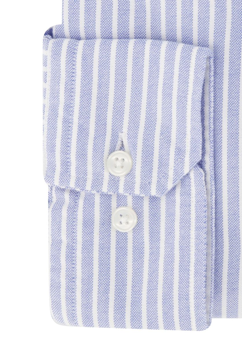 Portofino casual overhemd wijde fit lichtblauw wit gestreept
