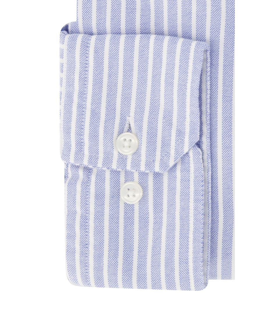 Portofino regular fit overhemd lichtblauw gestreept katoen