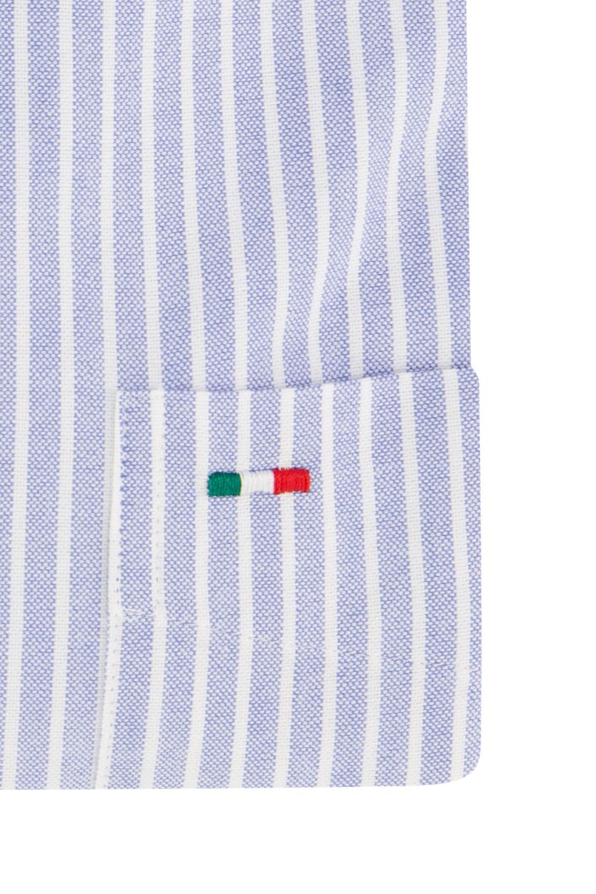 Portofino casual overhemd wijde fit lichtblauw wit gestreept