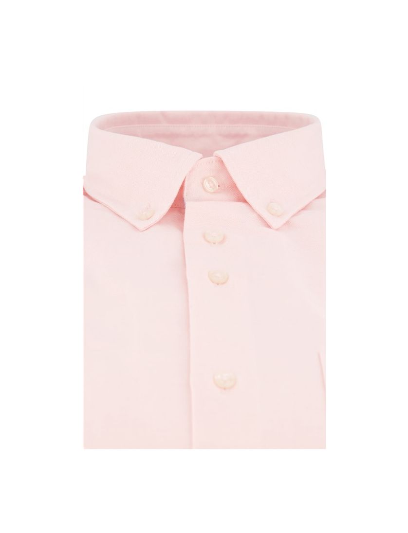 Lichtroze Portofino casual overhemd wijde fit effen katoen