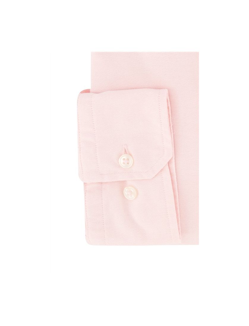 Lichtroze Portofino casual overhemd wijde fit effen katoen