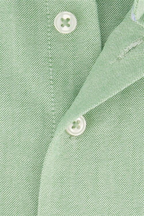 Groen effen Portofino overhemd wijde fit katoen
