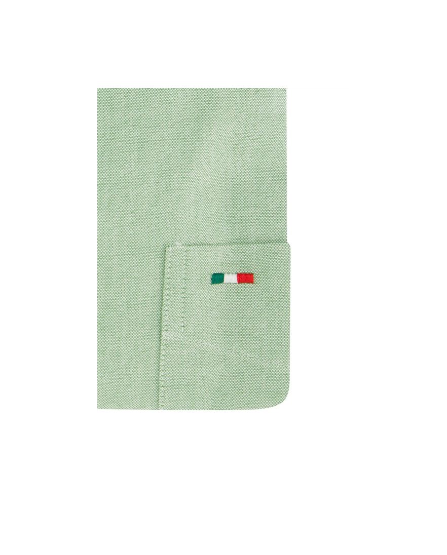 Groen effen Portofino overhemd wijde fit katoen