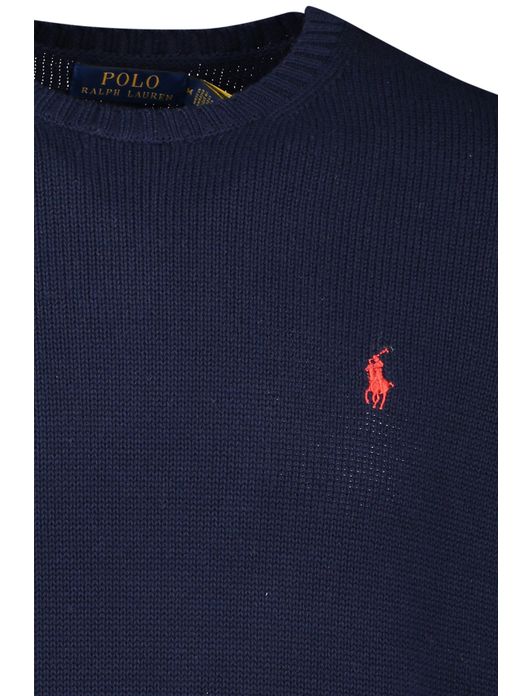 Polo Ralph Lauren trui ronde hals donkerblauw effen katoen