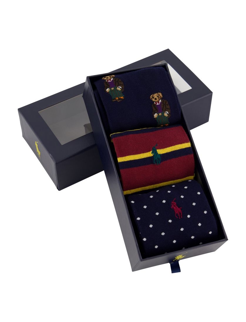 Polo Ralph Lauren sokken katoen geprint 3-pack bear