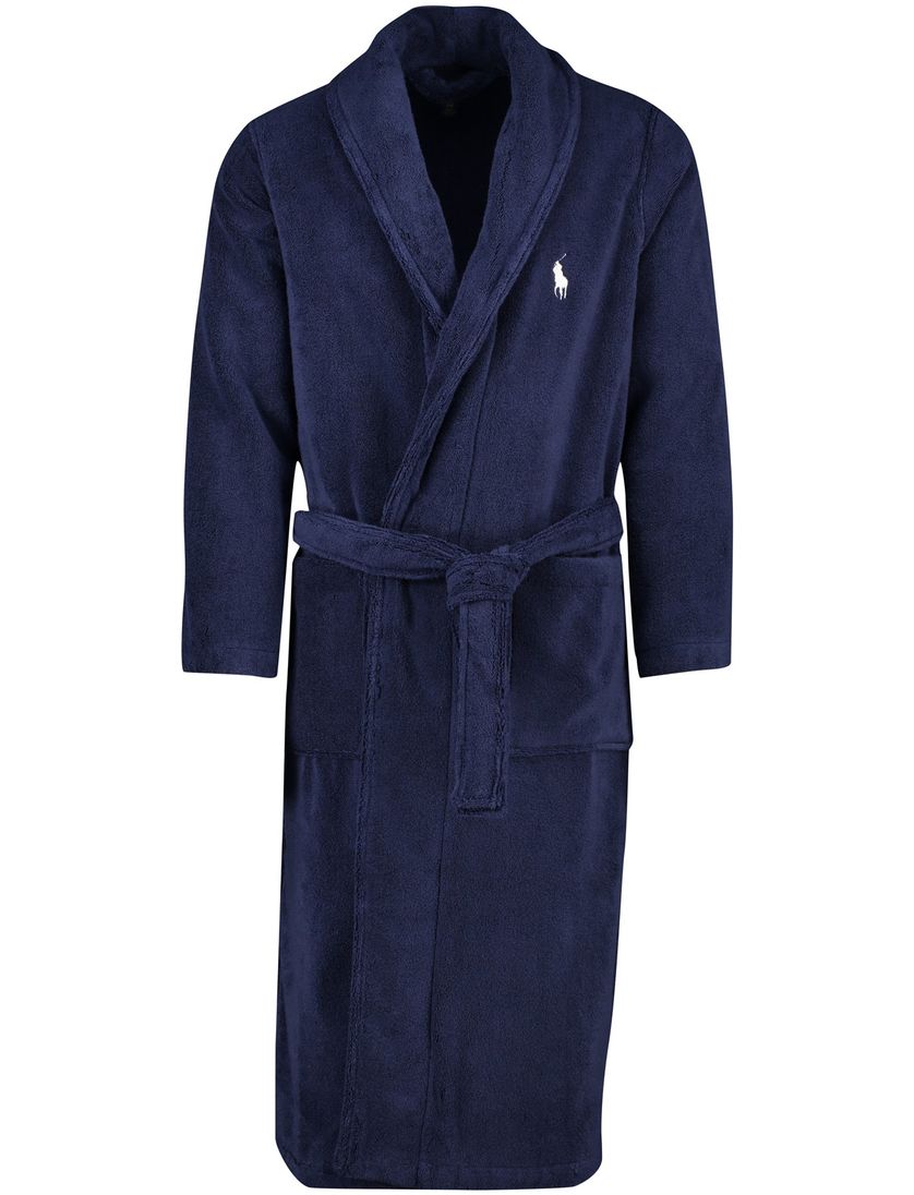 Katoenen Polo Ralph Lauren badjas donkerblauw