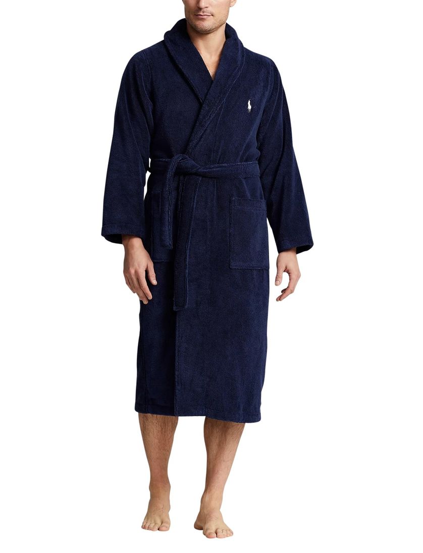 Katoenen Polo Ralph Lauren badjas donkerblauw