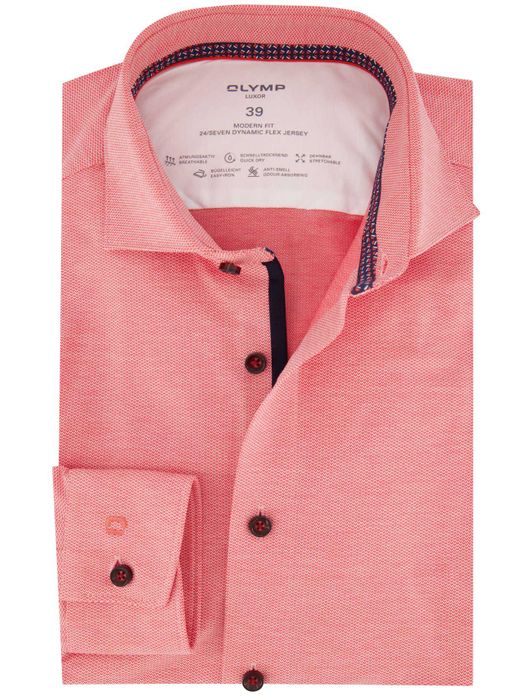 Overhemd Olymp wide spread roze/rood