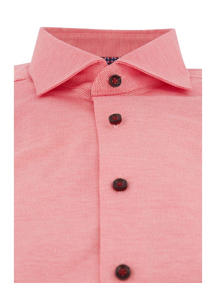 Olymp Luxor 24/Seven overhemd Modern Fit rood effen katoen