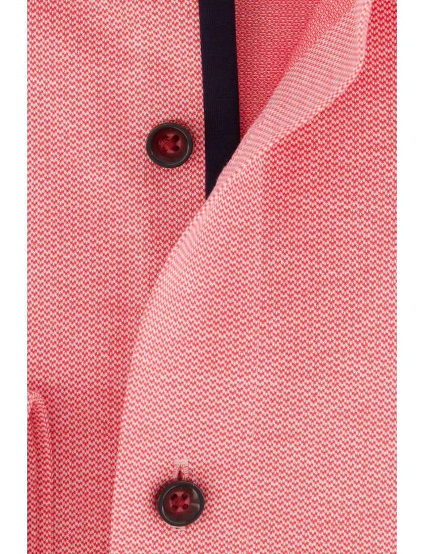 Olymp Luxor 24/Seven overhemd Modern Fit rood effen katoen