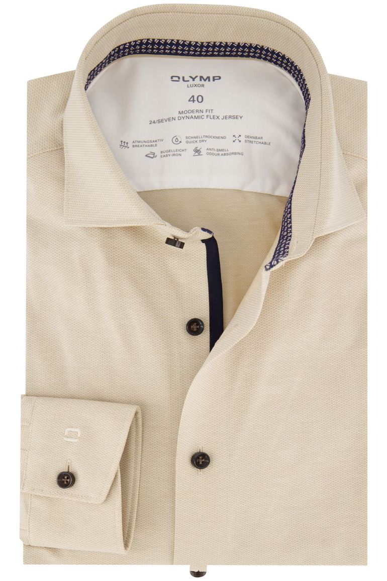Beige overhemd Olymp Luxor 24/Seven ml 5