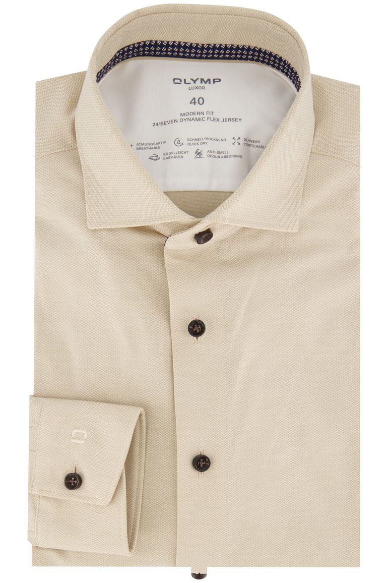 Beige overhemd Olymp Luxor 24/Seven ml 5