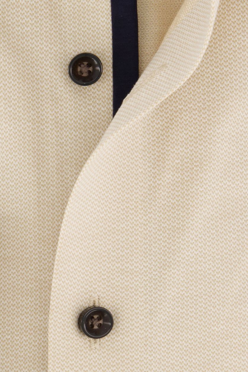 Olymp business overhemd Modern Fit beige effen katoen