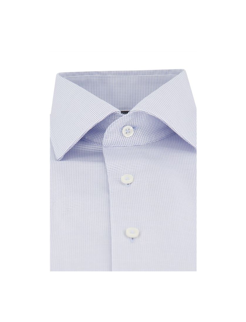 Eterna overhemd KM lichtblauw geprint