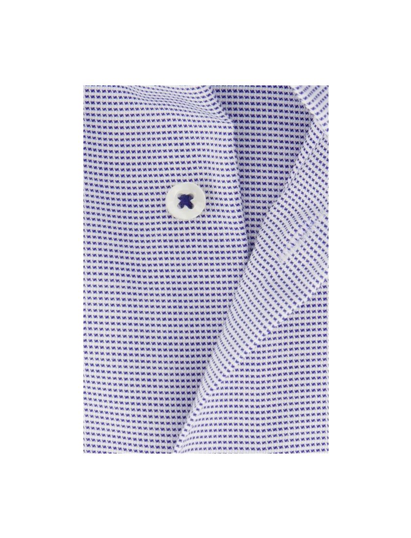 Eterna overhemd korte mouw Modern Fit lichtblauw geprint katoen