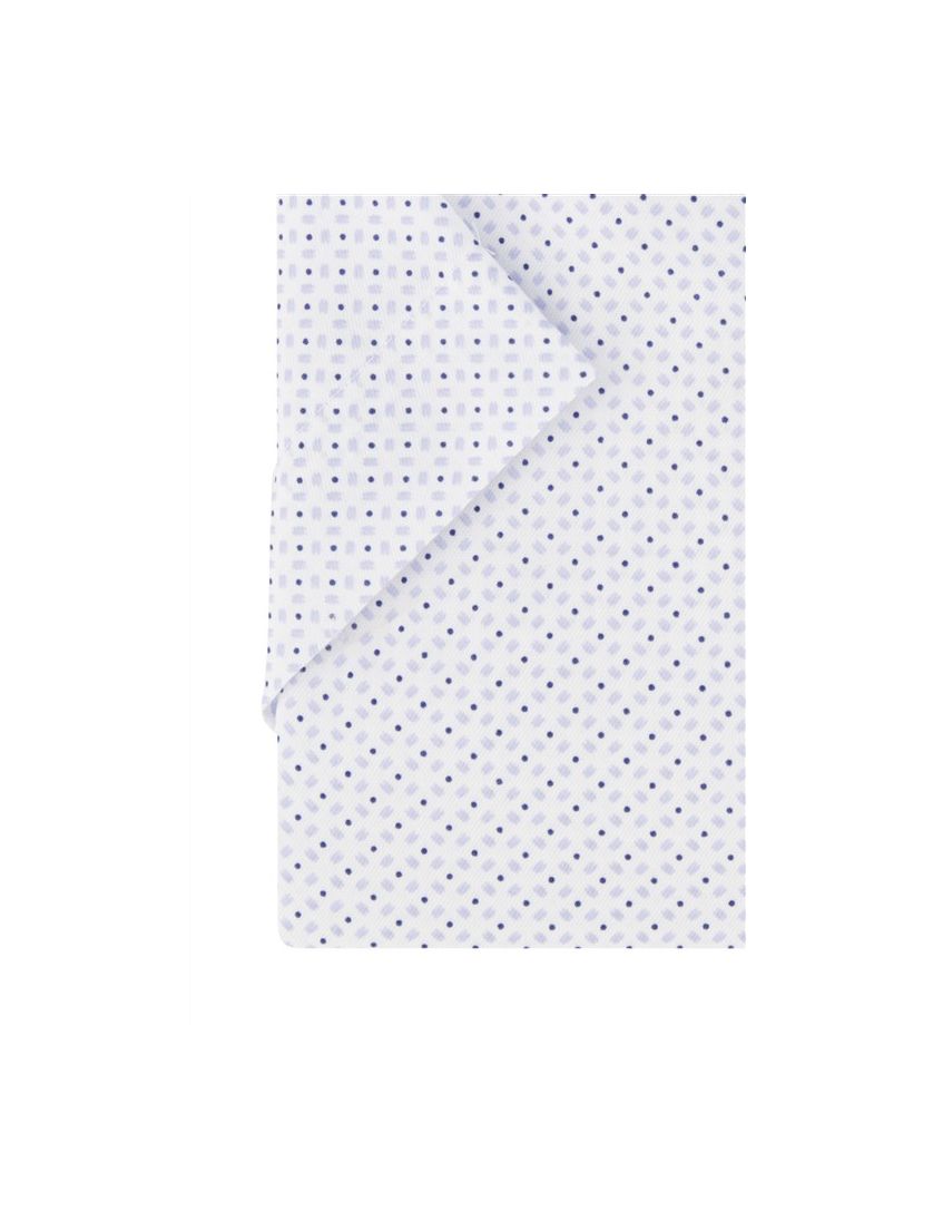 Eterna overhemd KM wit geprint stippen