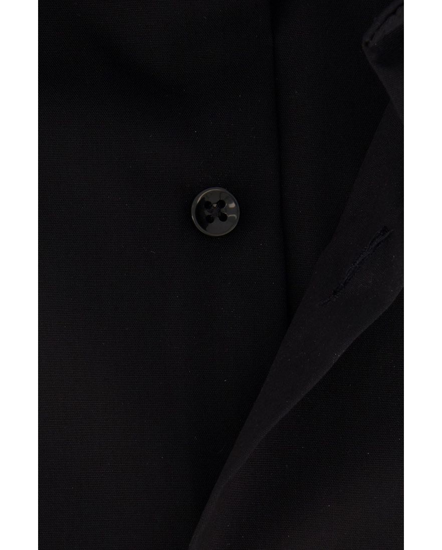 Eterna overhemd wijde fit zwart effen katoen borstzak