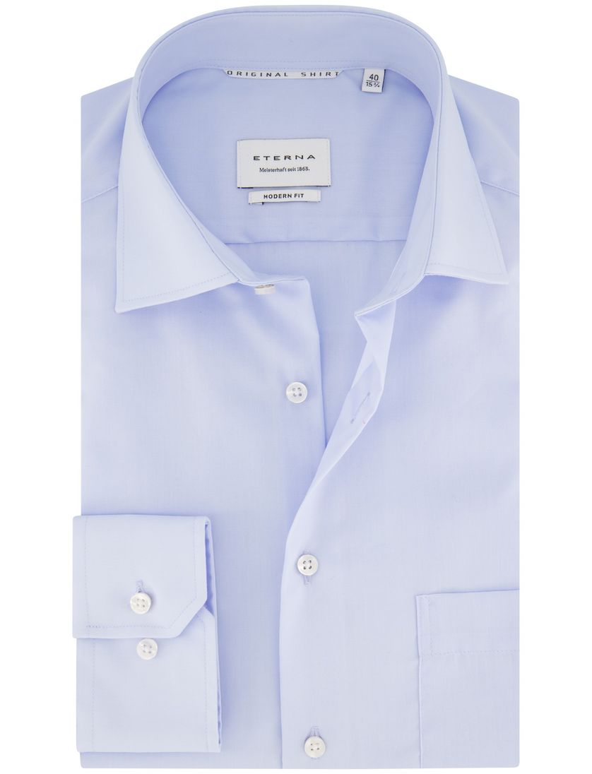 Eterna katoenen business overhemd Modern Fit lichtblauw
