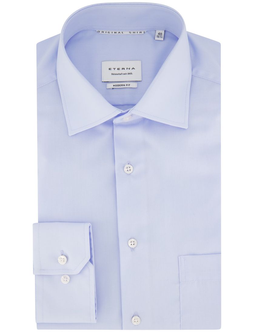 Eterna katoenen business overhemd Modern Fit lichtblauw