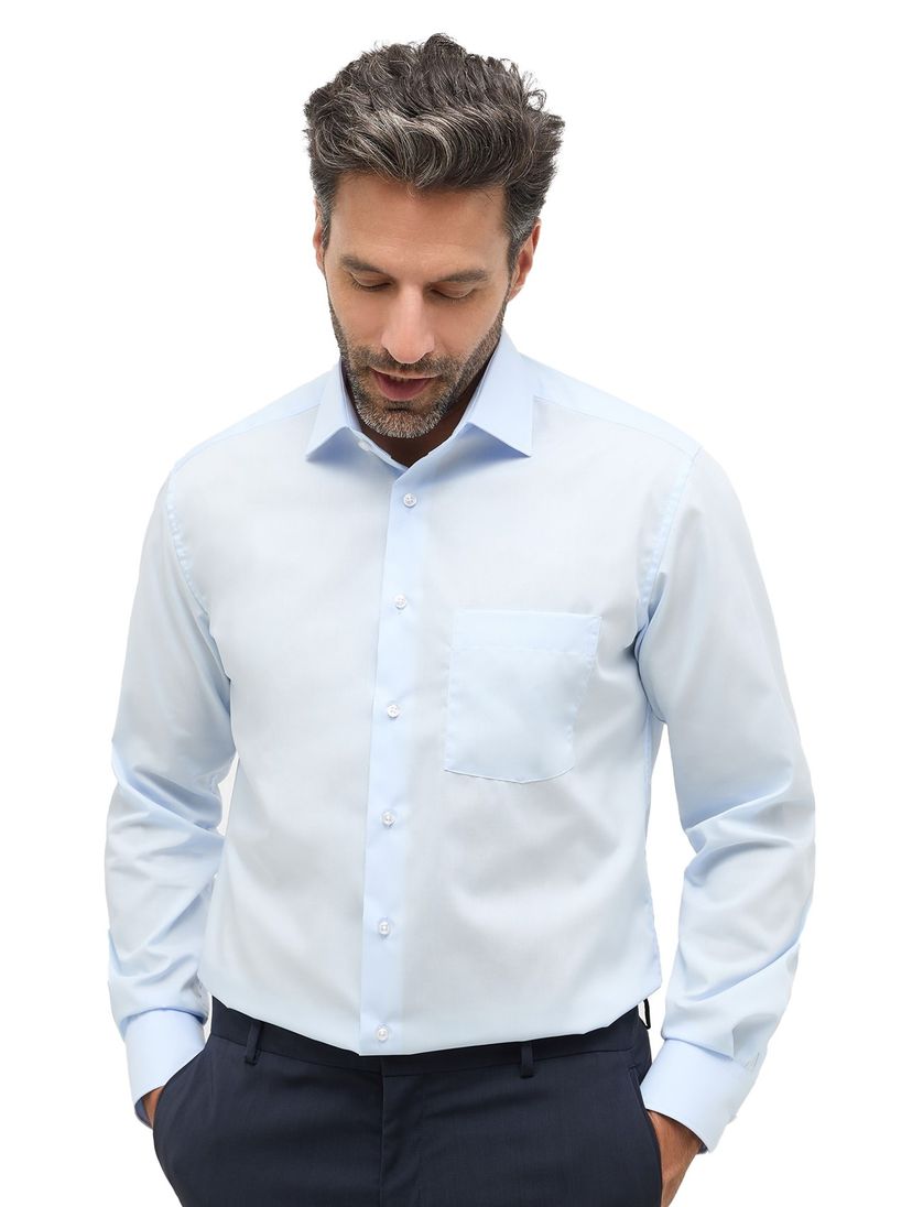 Eterna katoenen business overhemd Modern Fit lichtblauw