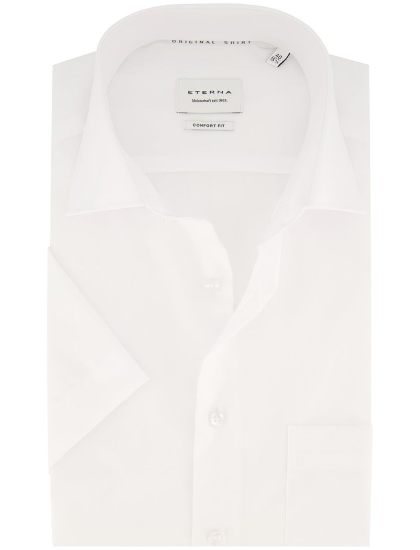 Eterna overhemd katoen korte mouw Comfort Fit wit