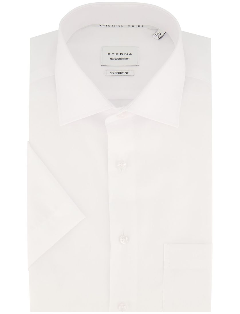 Eterna overhemd katoen korte mouw Comfort Fit wit
