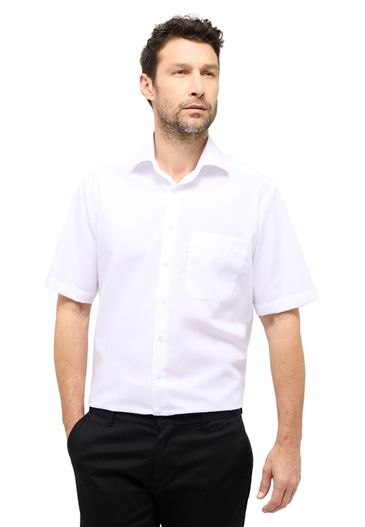 Eterna Eterna overhemd katoen korte mouw Comfort Fit wit