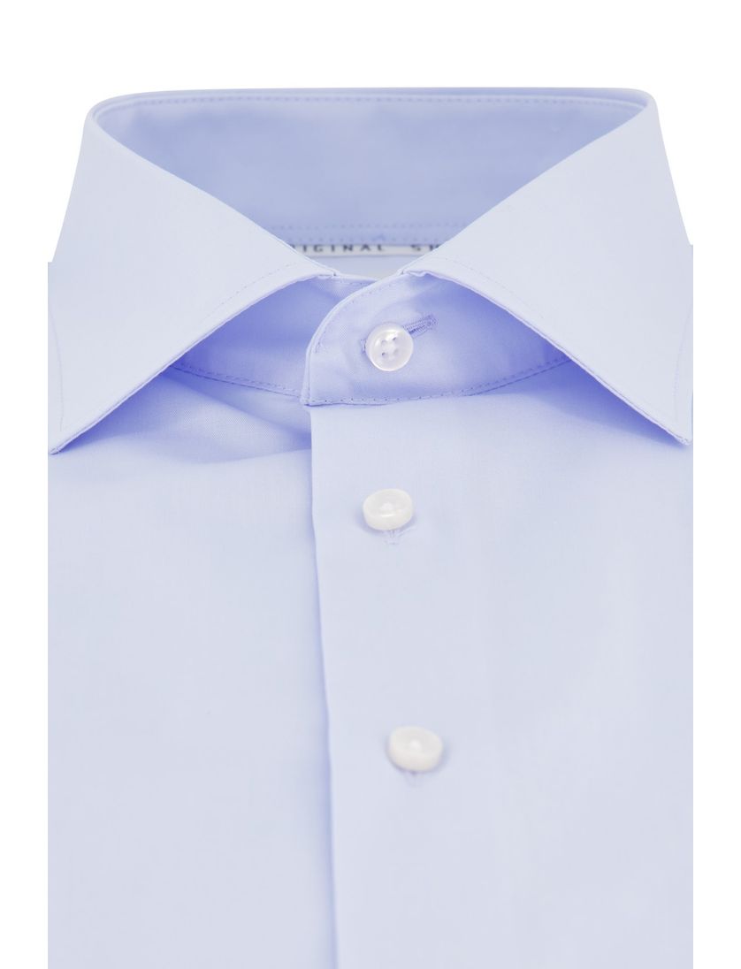 Katoenen Eterna overhemd korte mouw lichtblauw Comfort Fit