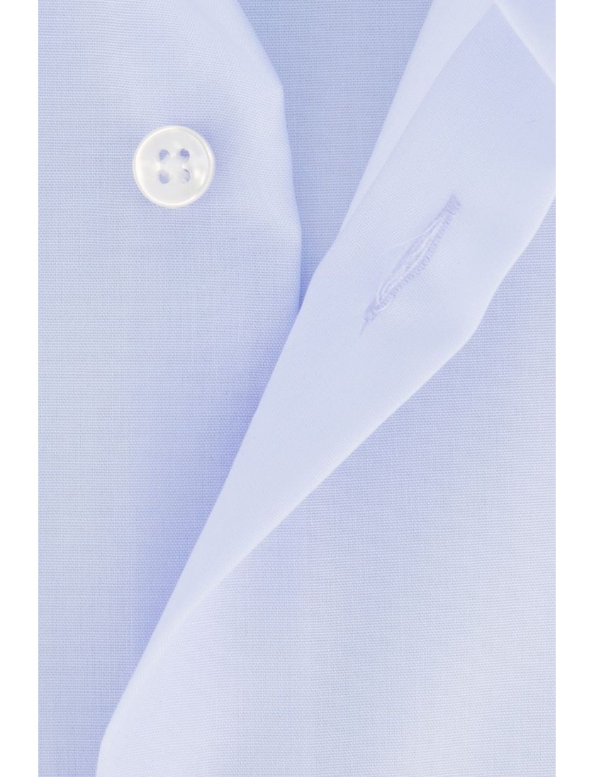 Katoenen Eterna overhemd korte mouw lichtblauw Comfort Fit