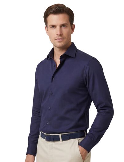 Olymp Olymp overhemd extra slim fit donkerblauw effen