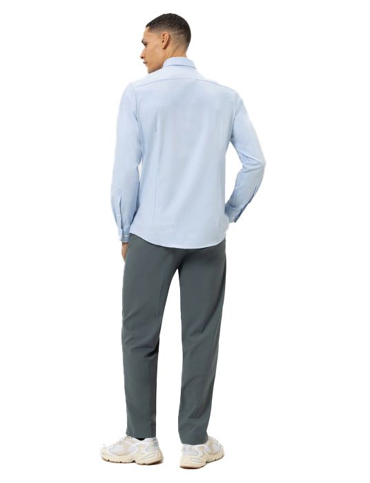 business overhemd Olymp lichtblauw effen katoen, polyester, stretch slim fit