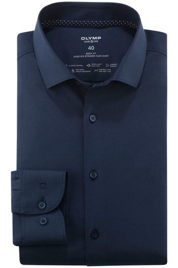 Olymp Olymp level 5 donkerblauw overhemd 24/seven katoen