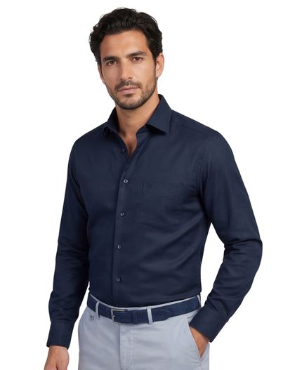 Olymp Olymp overhemd navy Level Five Body Fit katoen