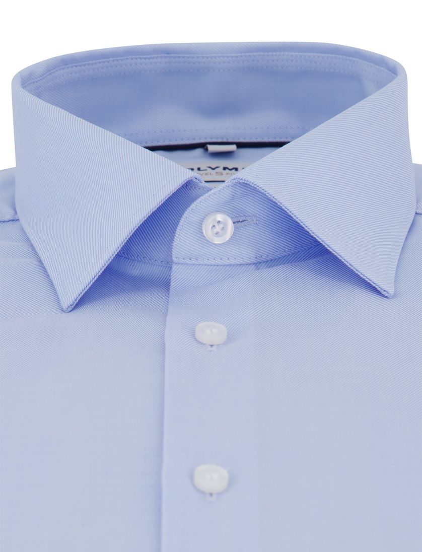 Olymp Level 5 Five overhemd effen lichtblauw katoen Body Fit