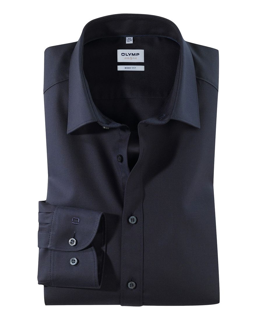 Olymp overhemd donkerblauw Body Fit effen