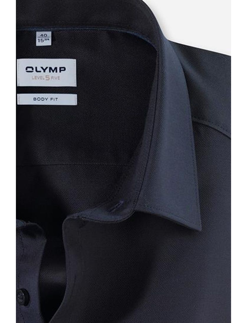 Olymp overhemd donkerblauw Body Fit wide spread boord