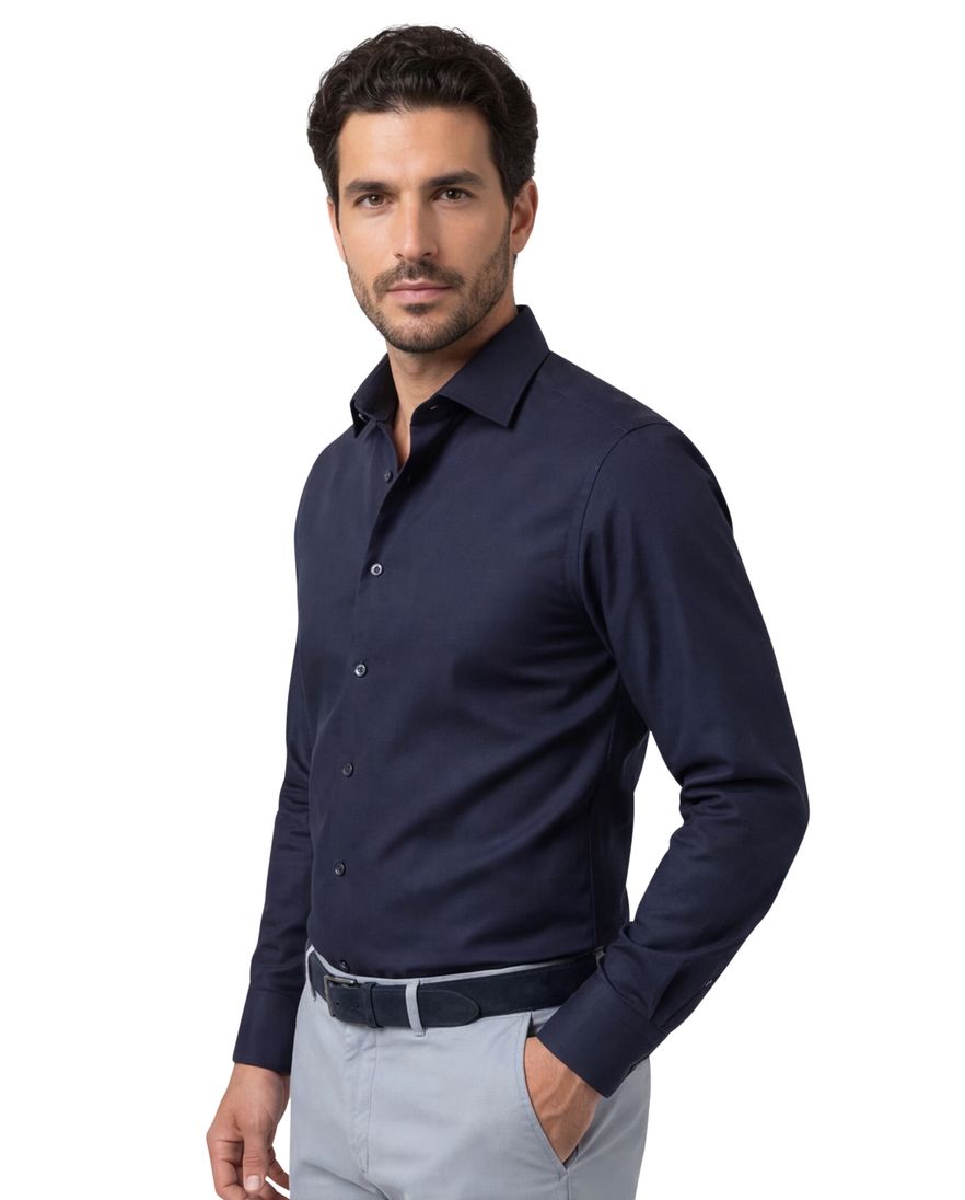 Olymp overhemd donkerblauw Body Fit effen